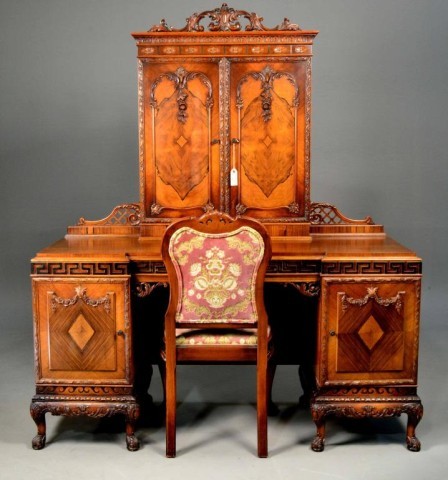 (2) A Very Fine Carved Walnut