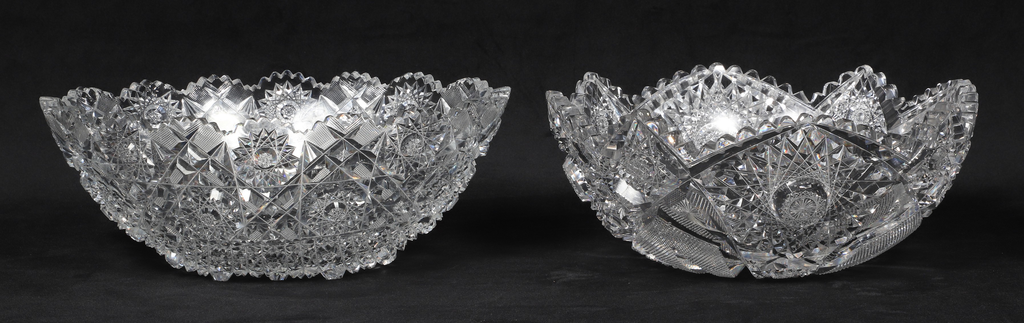 (2) ABCG cut glass bowls, c/o