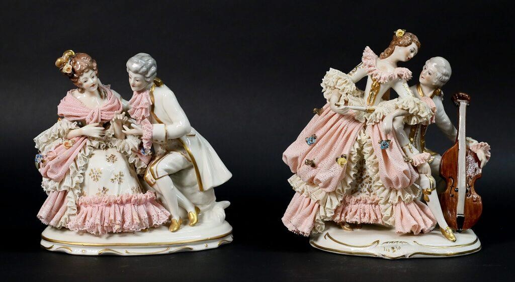2 ACKERMANN & FRITZE LACE PORCELAIN