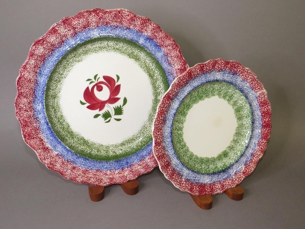 2 ADAMS RAINBOW SPATTER PLATESca.