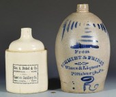 2 ADVERTISING WHISKEY JUGS, TN