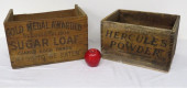 2 ADVERTISING WOODEN CRATES -
