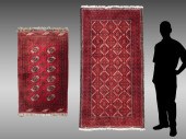 2 AFGHAN BOKHARA HAND KNOTTED