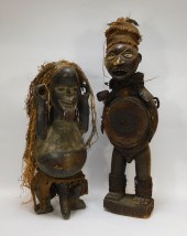 2 AFRICAN CARVED WOOD FIGURAL