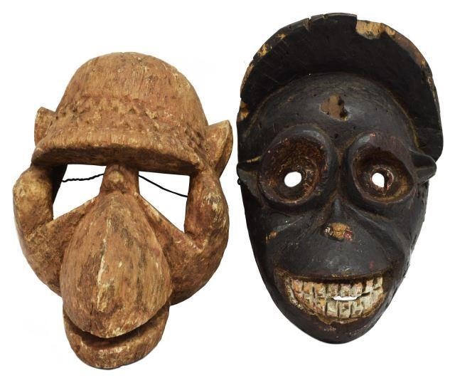 (2) AFRICAN CARVED WOOD FIGURAL