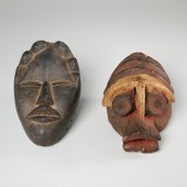 (2) AFRICAN CARVED WOOD MASKET