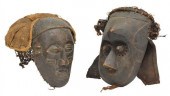 (2) AFRICAN CARVED WOOD MASKS