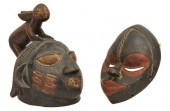 (2) AFRICAN CARVED WOOD MASKS,