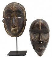 (2) AFRICAN CARVED WOOD MASKS(