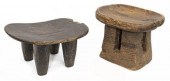 (2) AFRICAN HAND CARVED WOOD S