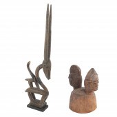 (2) African headdresses, c/o B