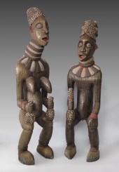 2 AFRICAN ROYAL FIGURES: Bamil