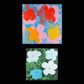 2 AFTER ANDY WARHOL "FLOWER" S