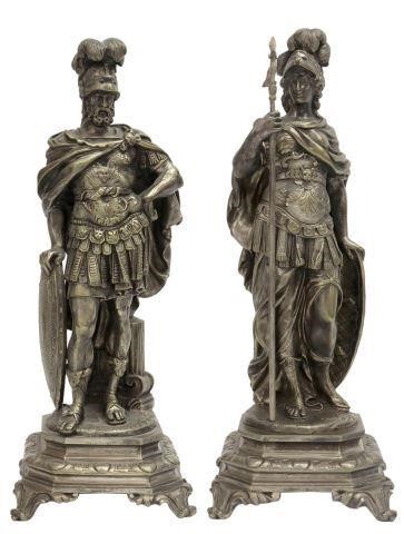 (2) AFTER MOREAU SILVERED BRONZE