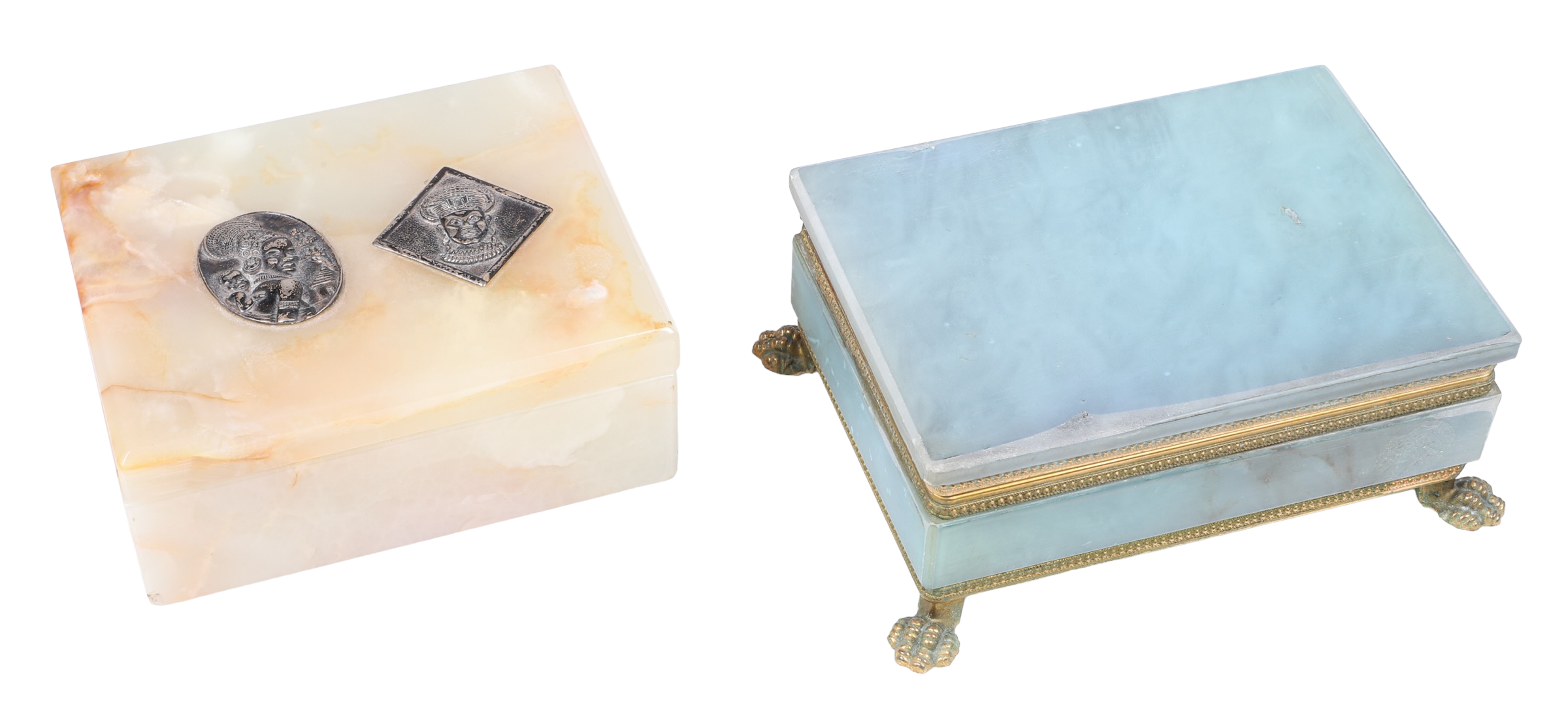 (2) Agate and style dresser boxes