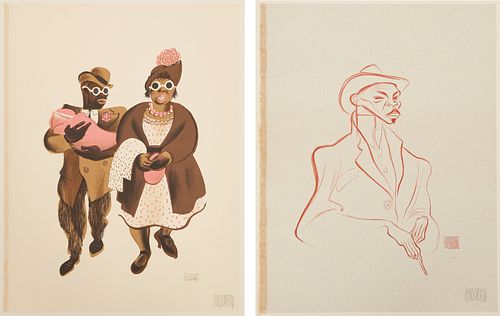 2 AL HIRSCHFELD PENCIL SIGNED