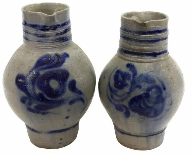 (2) ALSATIAN SALT GLAZED