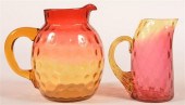 2 AMBERINA BLOWN VICTORIAN ART