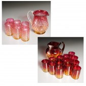 (2) AMBERINA GLASS LEMONADE SE