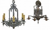 (2) AMERICAN ART DECO PAINTED