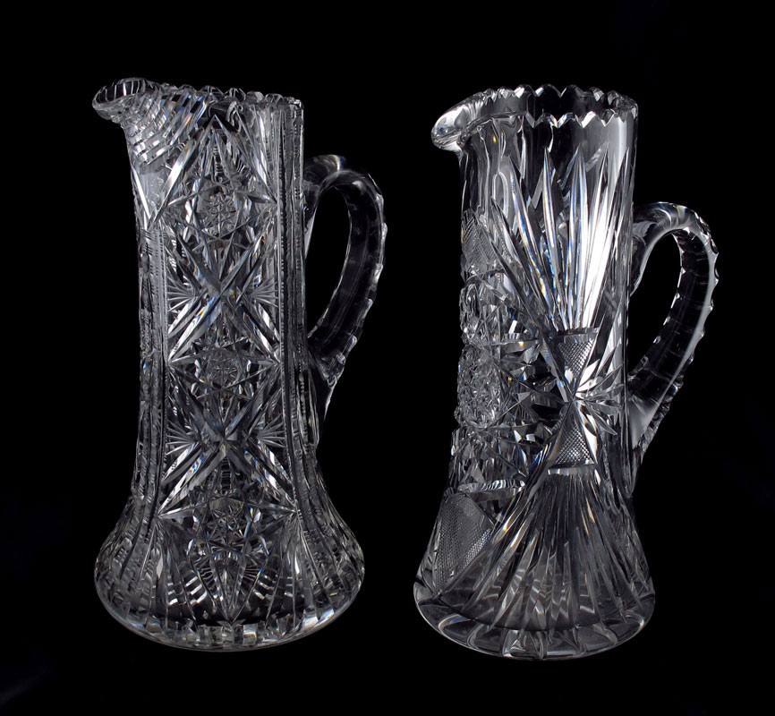 2 AMERICAN BRILLIANT CUT GLASS