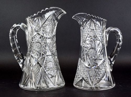 2 AMERICAN BRILLIANT CUT GLASS