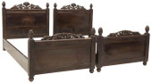 (2) AMERICAN CARVED TWIN BEDS<