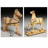 (2) AMERICAN FOLK ART CARVED W