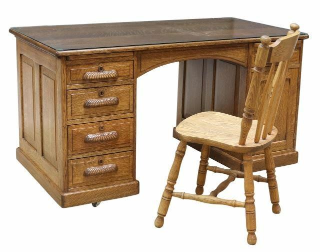 (2) AMERICAN OAK DOUBLE PEDESTAL