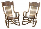 (2) AMERICAN OAK PRESSBACK ROC