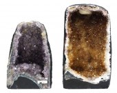 (2) AMETHYST AND CITRINE CATHE