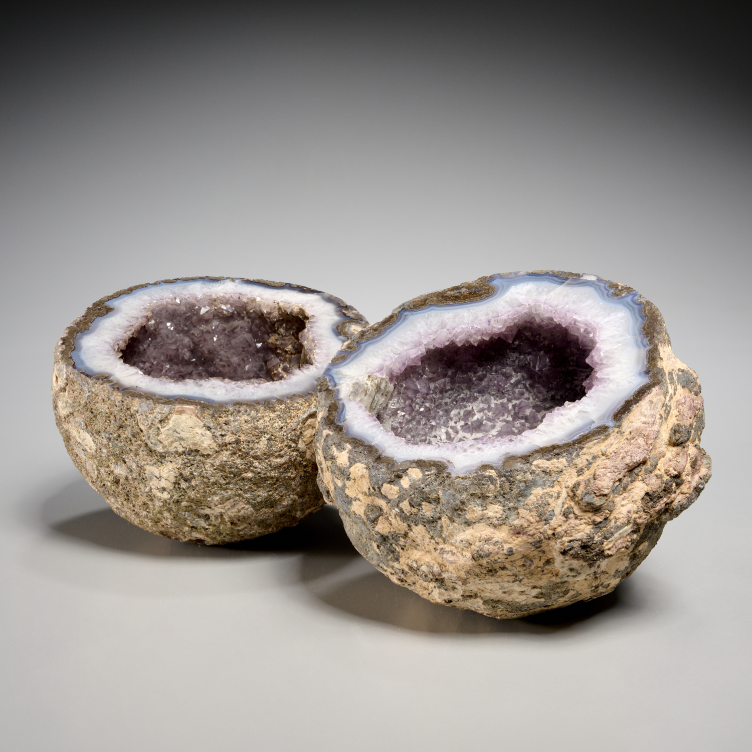 (2) AMETHYST GEODES Approx.6.75"h x