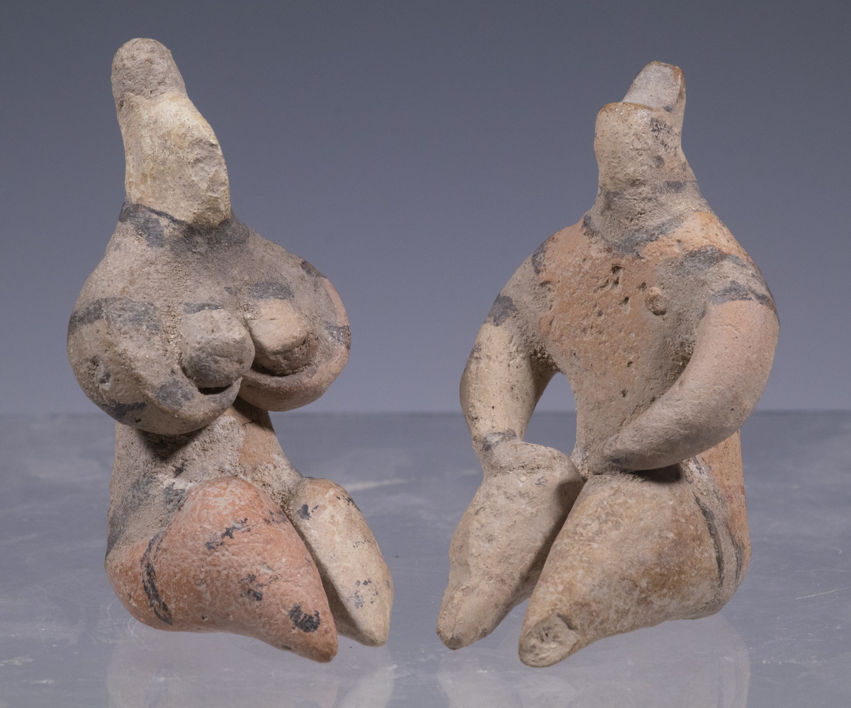 (2) ANCIENT 3" CLAY FIGURES