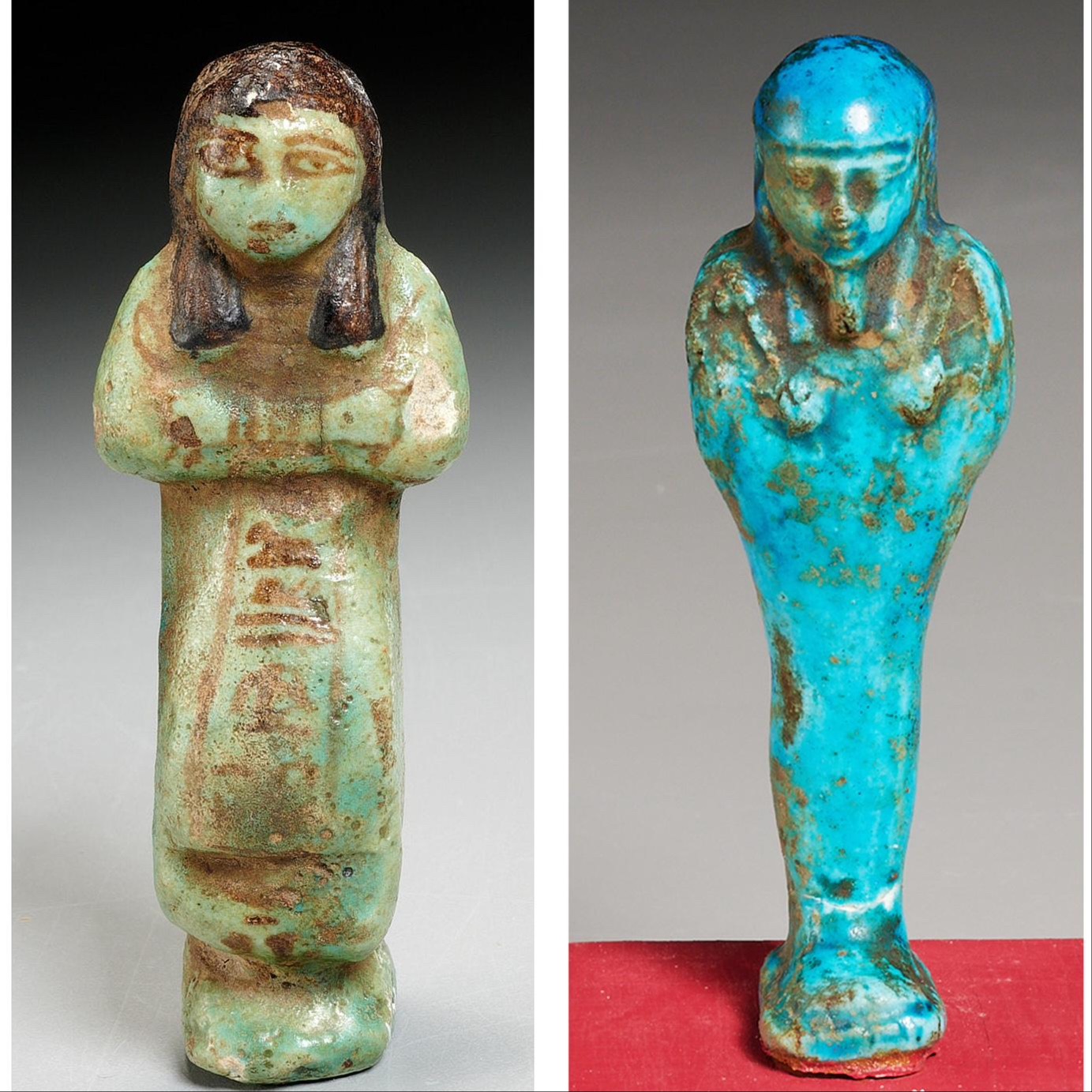(2) ANCIENT EGYPTIAN FAIENCE