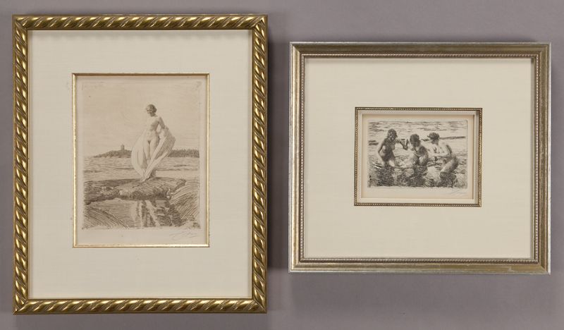 (2) Anders Zorn etchings. (1)