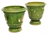 (2) ANDUZE GREEN-TONE GLAZED T