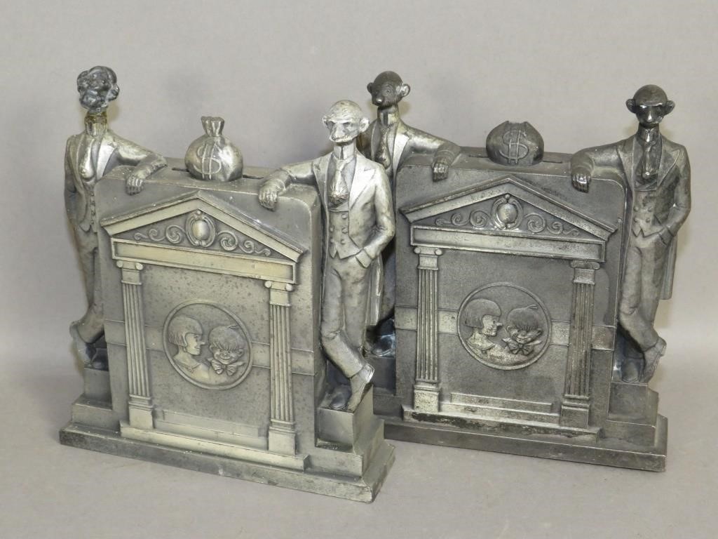 2 ANDY GUMP WHITE METAL BANKSca.