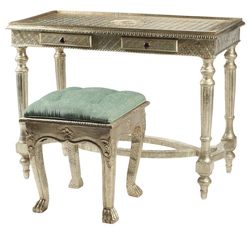 (2) ANGLO-INDIAN STYLE SILVERED