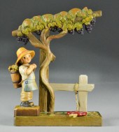 (2) Anri Carved Wooden Figurin