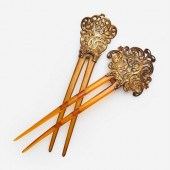 2 ANTIQUE 18K GOLD ORNAMENTAL