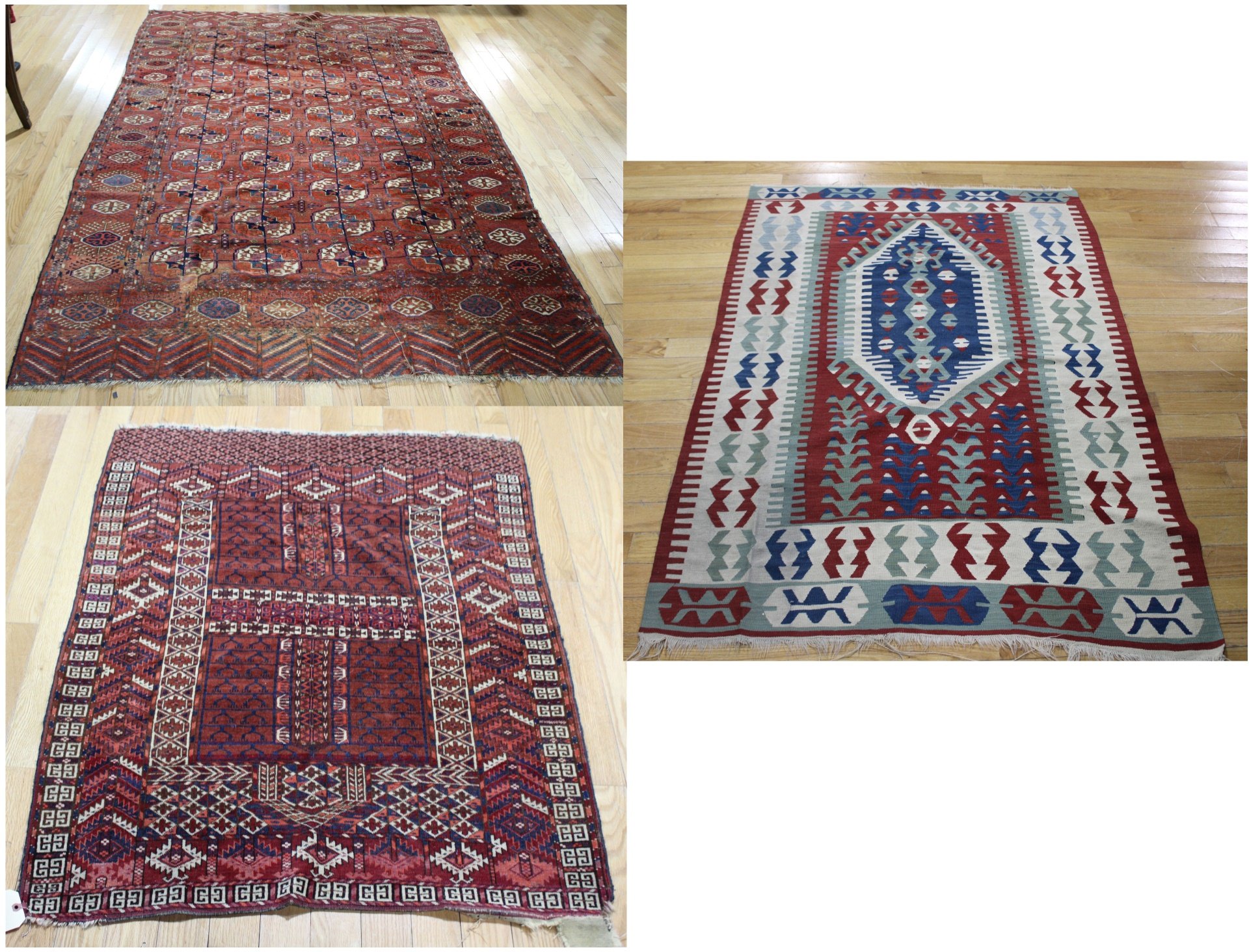 2 ANTIQUE BOKHARA STYLE AND 1