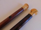 2 ANTIQUE BONE CANESTwo antiqu