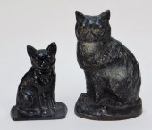2 ANTIQUE BRASS AND CAST IRON
