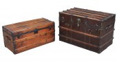 2 ANTIQUE BRASS BOUND STEAMER