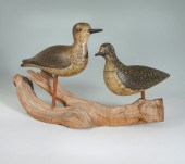 2 ANTIQUE CARVED BIRD DECOYS O