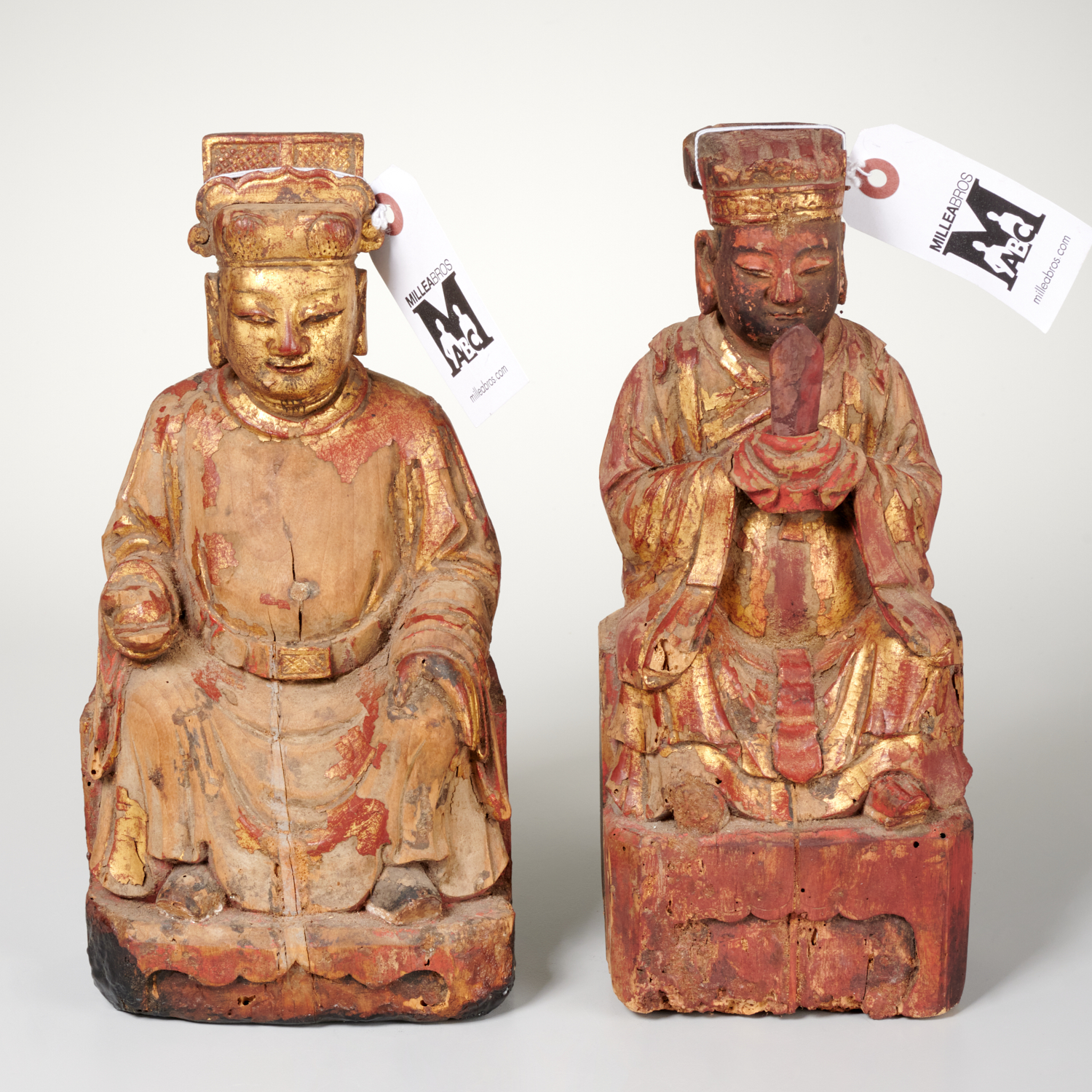 (2) ANTIQUE CHINESE CARVED WOOD