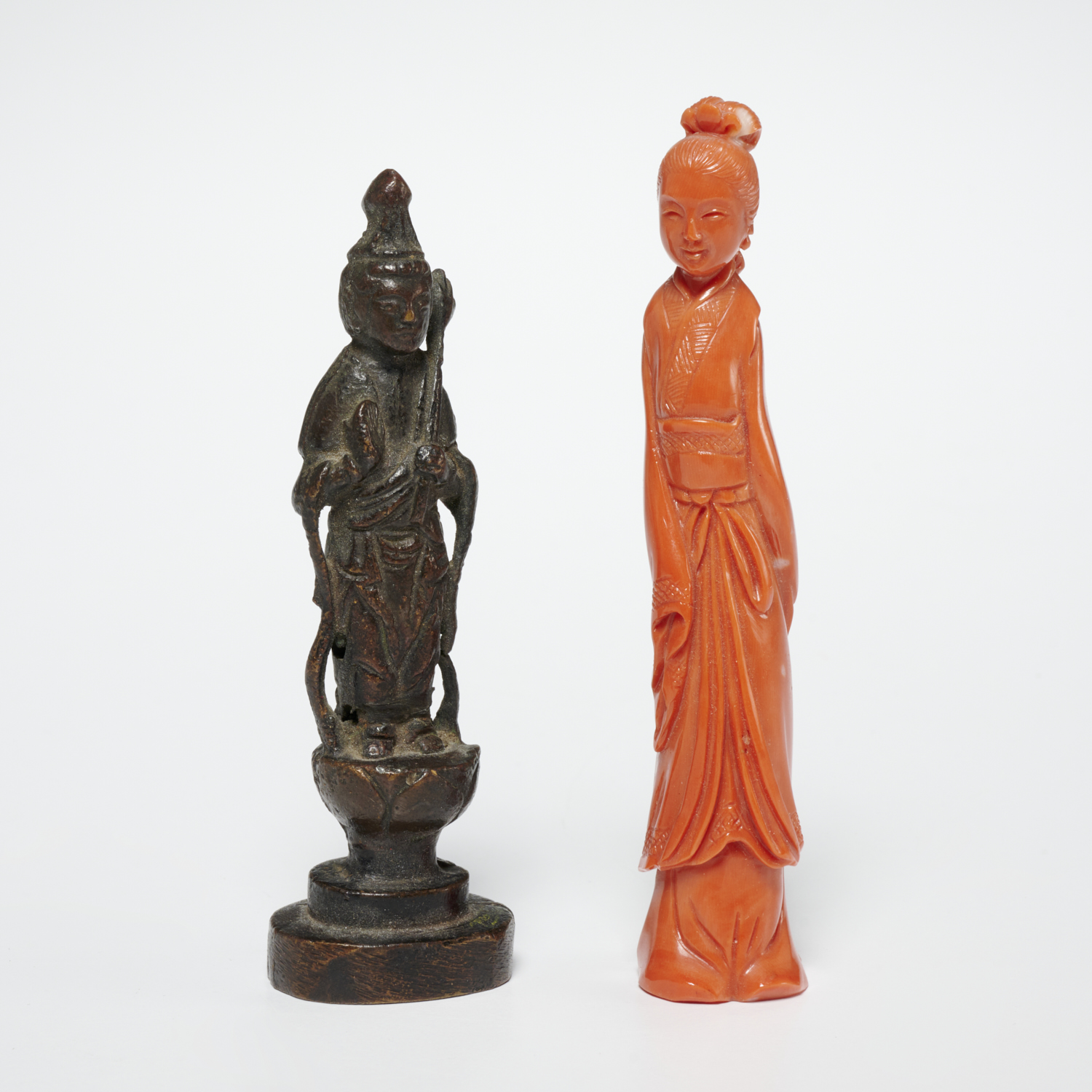 (2) ANTIQUE CHINESE CORAL AND