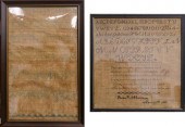 2 ANTIQUE CROSS STITCH SAMPLER