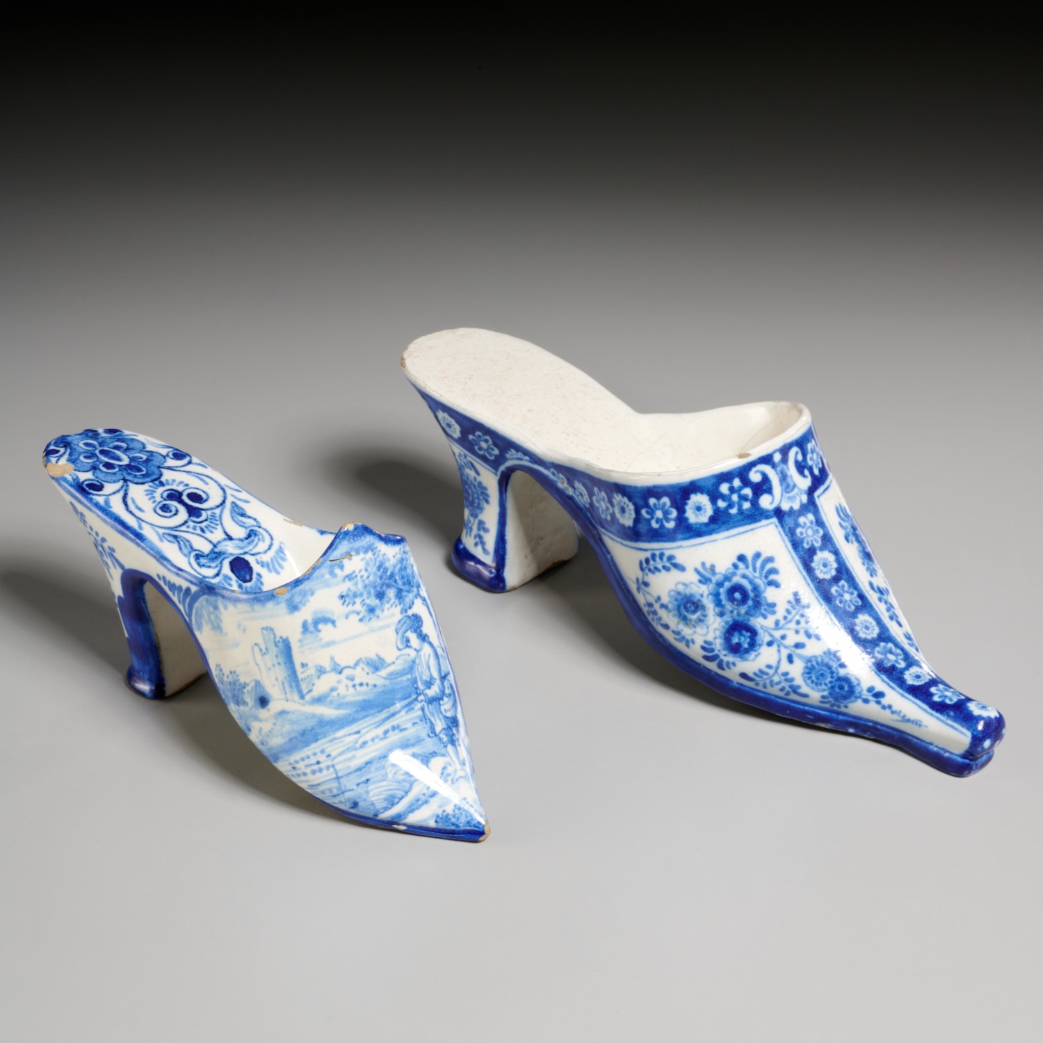 (2) ANTIQUE DELFT BLUE AND WHITE