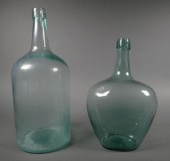 (2) ANTIQUE DEMIJOHN CARBOY GL
